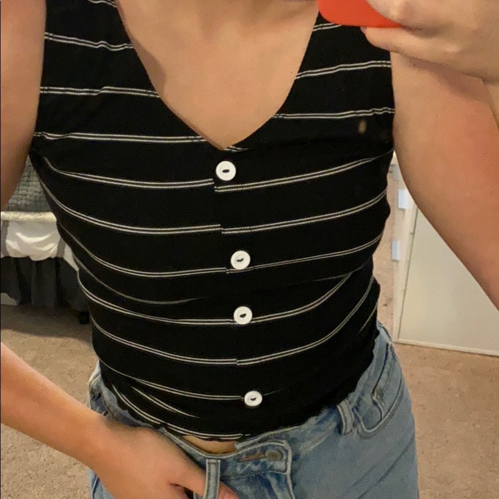 Black and white tank top